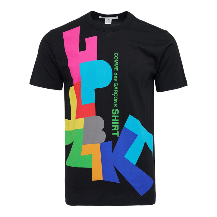 Club21 - COMME des GARCONS SHIRT - Digital Print Color-Block Tee - TEES - Black