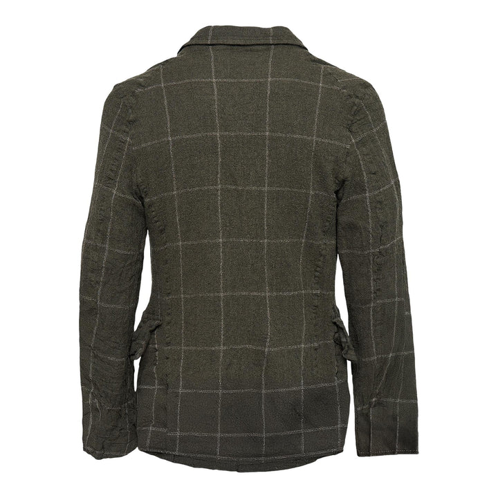 Club21 - COMME des GARCONS SHIRT - Wool Windowpane Check Jacket - JACKETS - Khaki