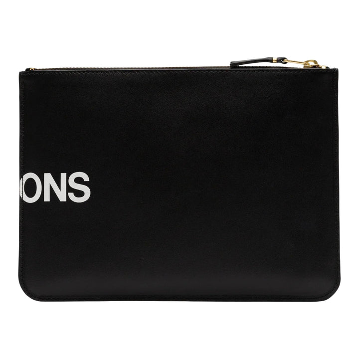 Club21 - COMME des GARCONS WALLET - Huge Logo Wallet Zip Pouch - WALLETS - Black