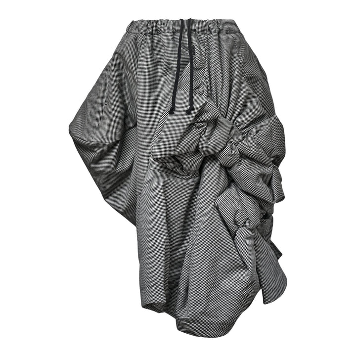 Club21 - COMME des GARCONS - Wool Houndstooth Large Gathered Skirt - SKIRTS - Black
