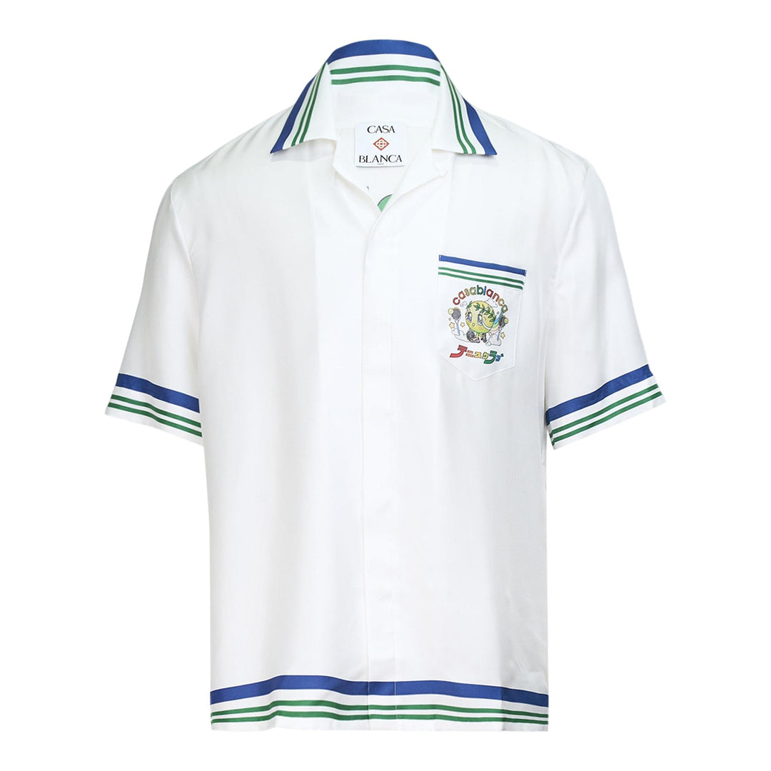 Club21 - Casablanca - Cuban Collar Short Sleeve Shirt - SHIRTS - White