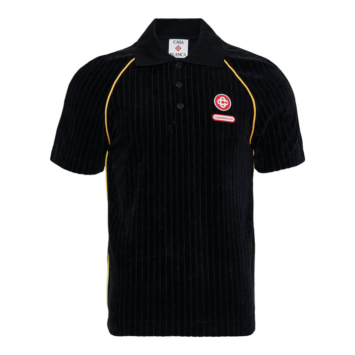 Club21 - Casablanca - Rib Velour Raglan Polo - POLOS - Black