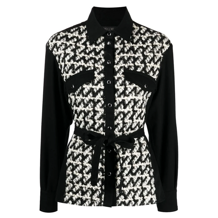 벨트 데님 셔츠