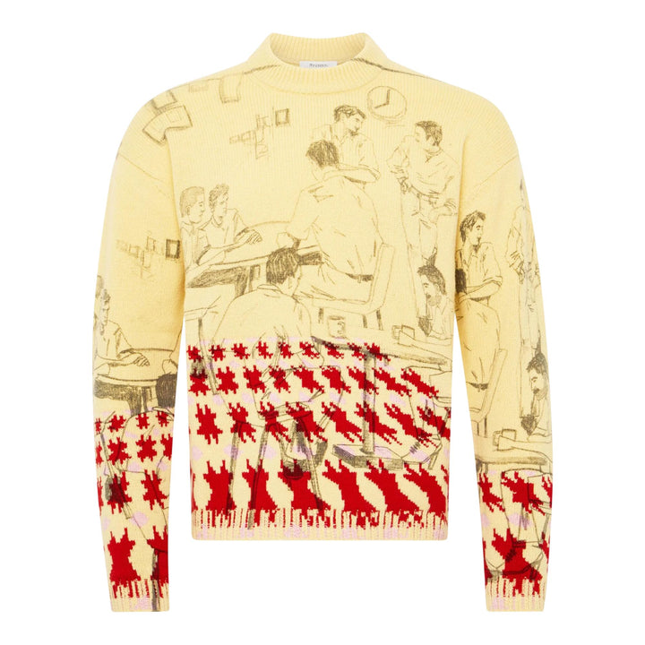 Club21 - JW Anderson - Print Jacquard Jumper - KNIT TOPS - Yellow