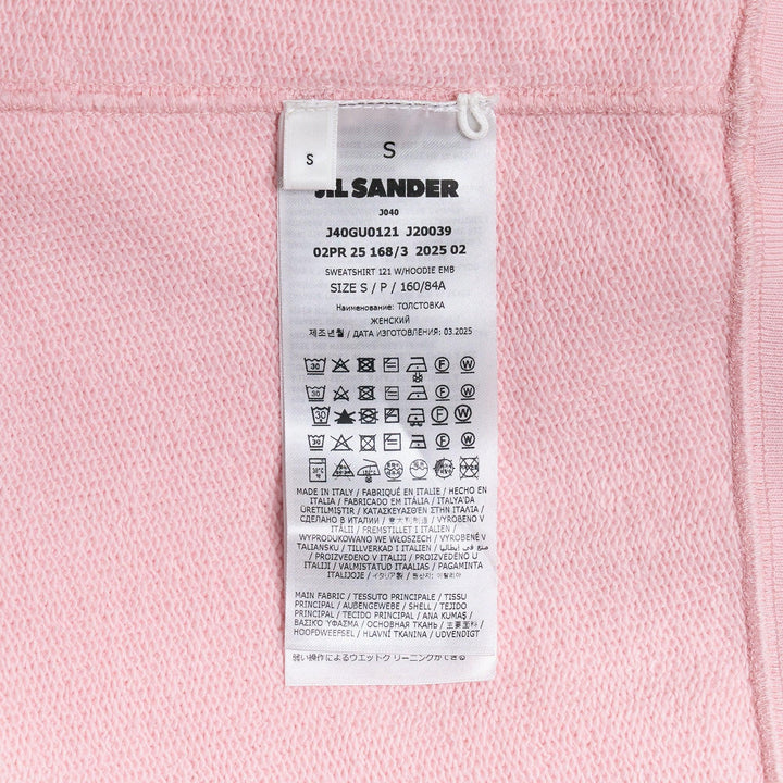 Club21 - Jil Sander - Cotton Terry Hooded Sweatshirt - SWEATSHIRTS - Pink