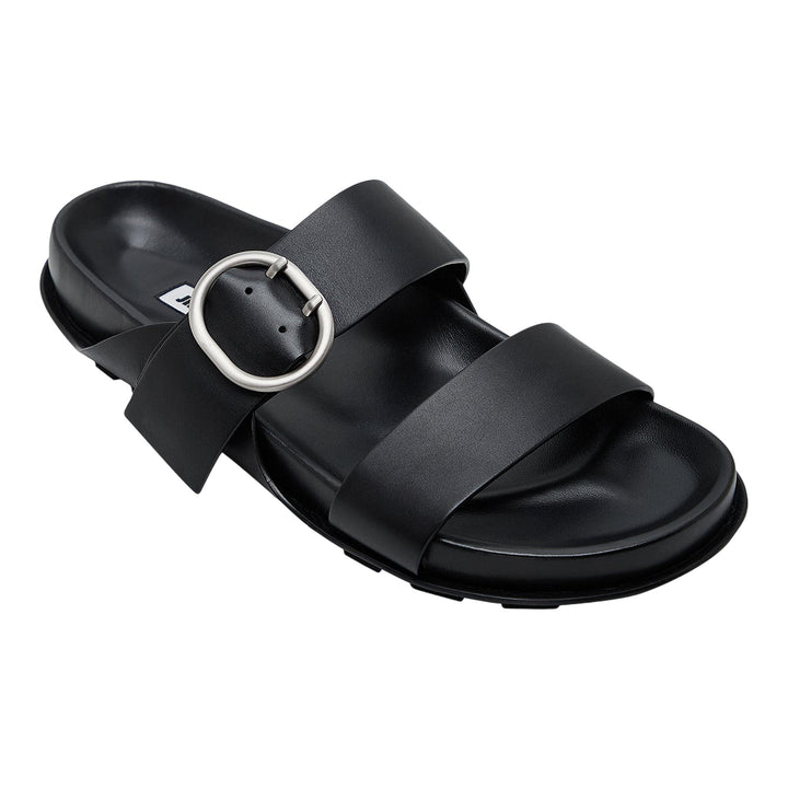 Club21 - Jil Sander - Sandal Semi-Shiny Calf Leather - FLAT SANDALS - Black