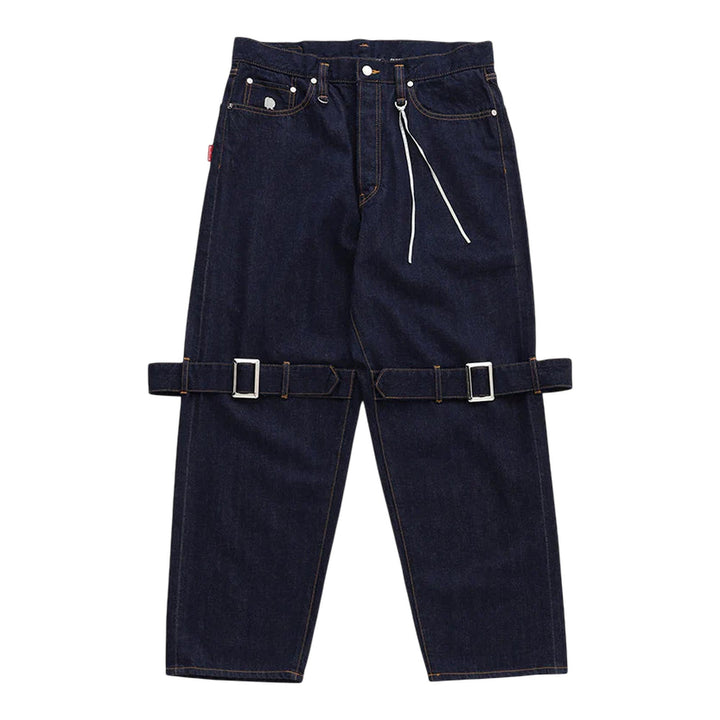 Club21 - MASTERMIND - Bontage Wide Denim Pants - JEANS - Indigo