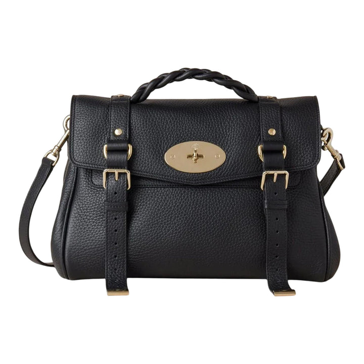 Club21 - Mulberry - Alexa Black Heavy Grain - MEDIUM TOP HANDLE - Black