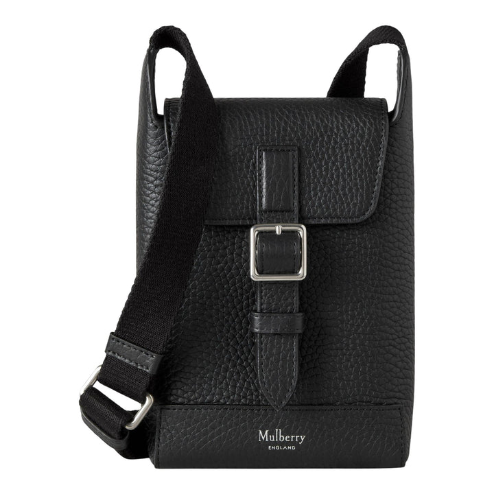 Club21 - Mulberry - Chiltern Phone Pouch Black Small Classic Grain - POUCHES - Black