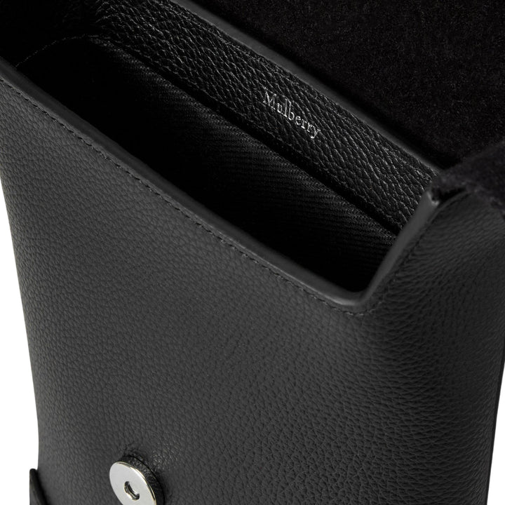 Club21 - Mulberry - Chiltern Phone Pouch Black Small Classic Grain - POUCHES - Black