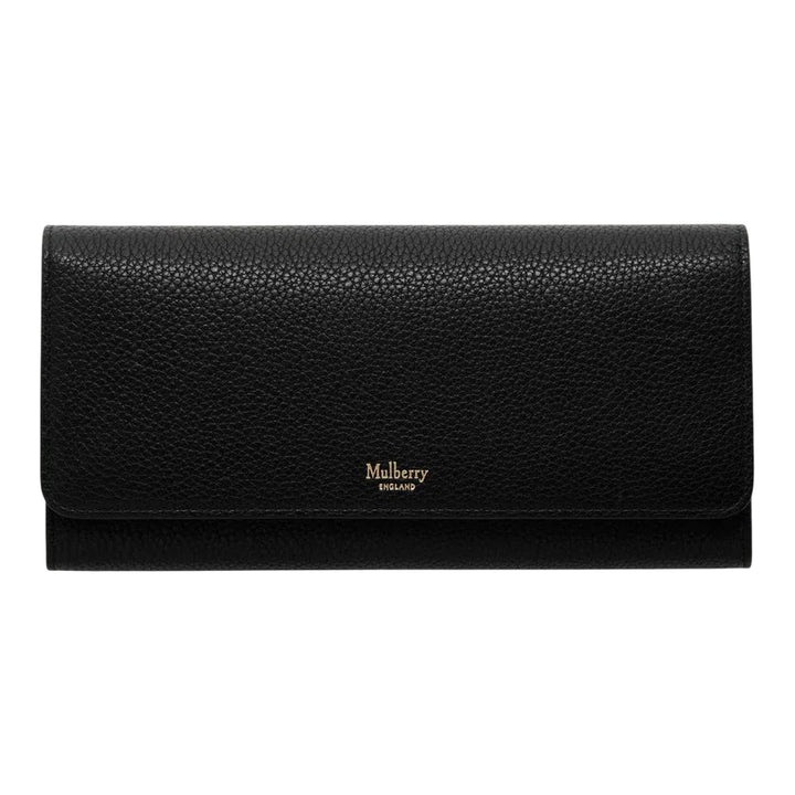 Club21 - Mulberry - Continental Wallet Black Small Classic Grain - WALLETS - Black