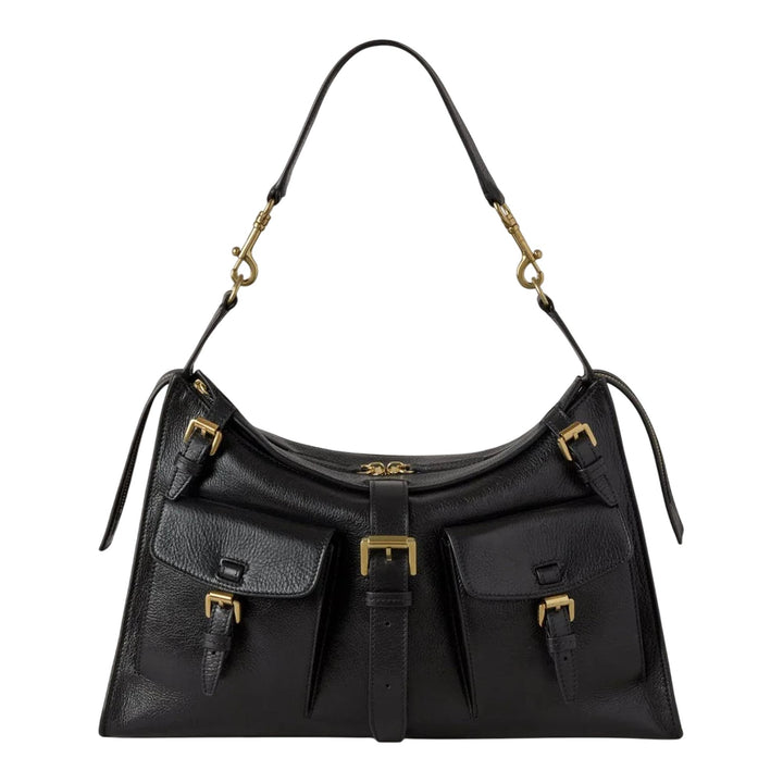 Club21 - Mulberry - Roxanne Shoulder Bag Black High Shine Leather - MEDIUM SHOULDER BAGS - Black