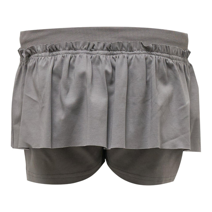 Club21 - NACHE - Ruffle Short Pants Light Gray - SHORTS - Light Grey