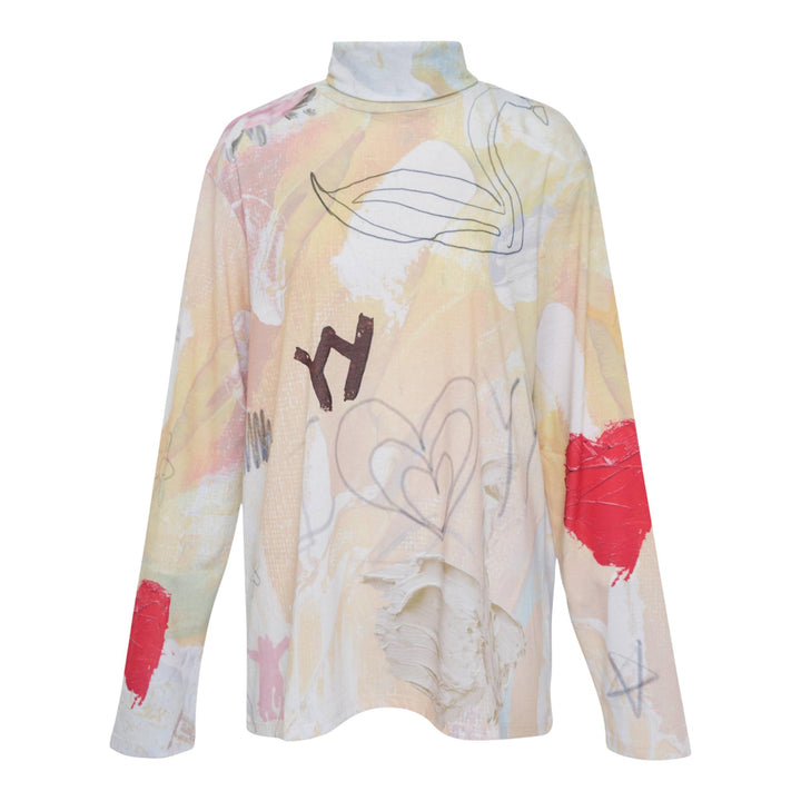 Club21 - OPEN YY - Graphic Slouch Turtleneck Tee - TEES - Yellow