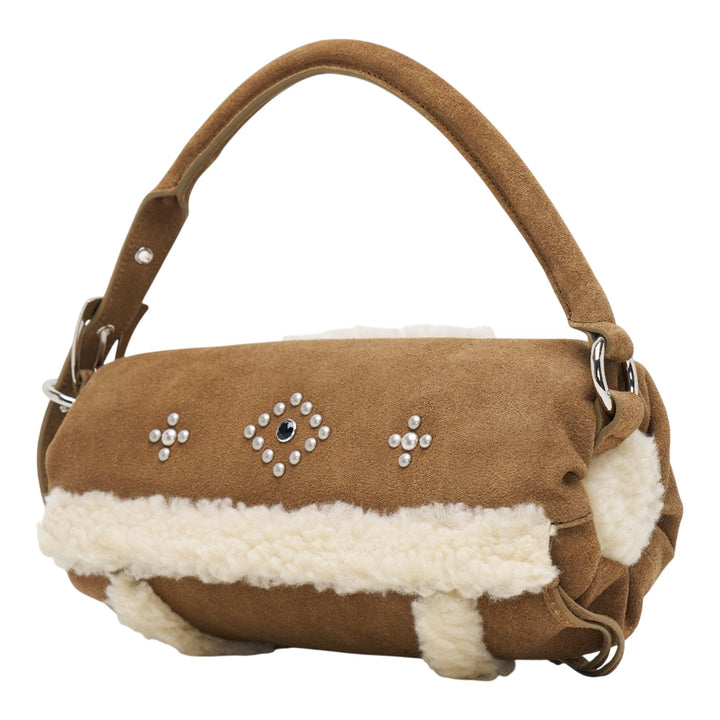 Club21 - OPEN YY - Shearling Stud Pillow Handle - HANDBAGS - Brown