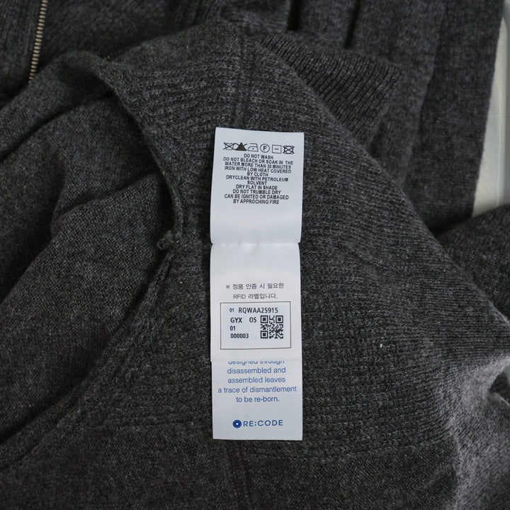 Club21 - RE;CODE - Destroyed Cashmere Knit Zip Up Sweater - SWEATERS - Grey