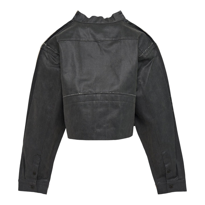 Club21 - RE;CODE - Faux Leather Crop Shirt Jacket - BLOUSON - Brown