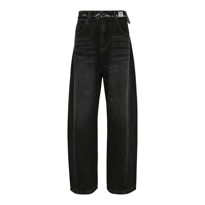 Club21 - RE;CODE - Waist Raw Edged Denim Pants - JEANS - Black