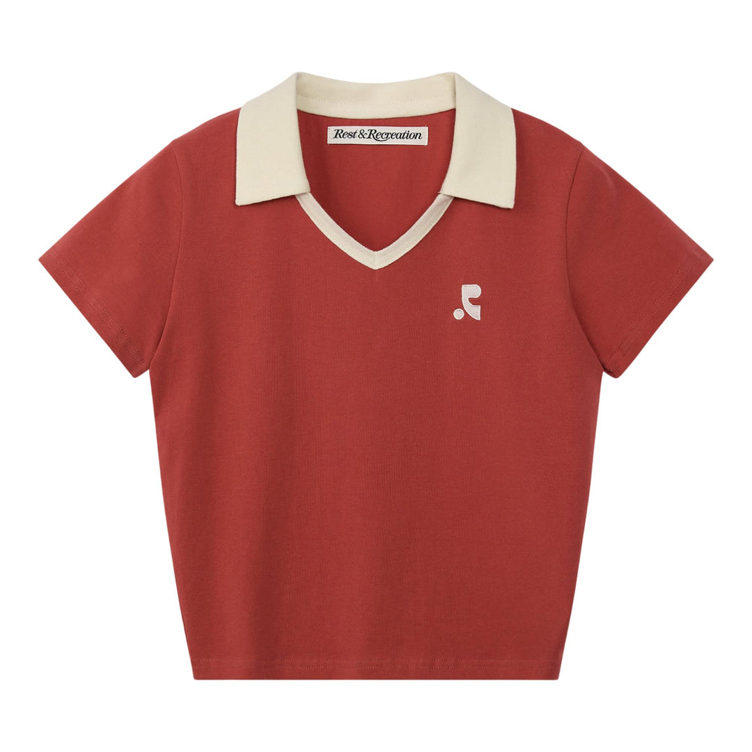 Club21 - Rest&Recreation - V-Neck Collar Top - TEES - Red