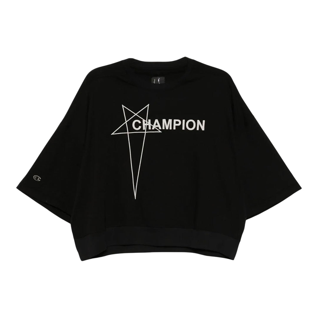 Club21 - Rick Owens x Champion - Champion Tommy T Cropped Jersey - TEES - Black
