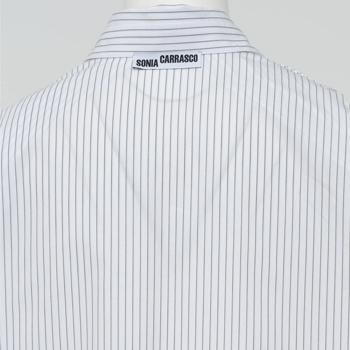 Club21 - SONIA CARRASCO - Cut Collar Shirt Pinstripe - BLOUSES - White