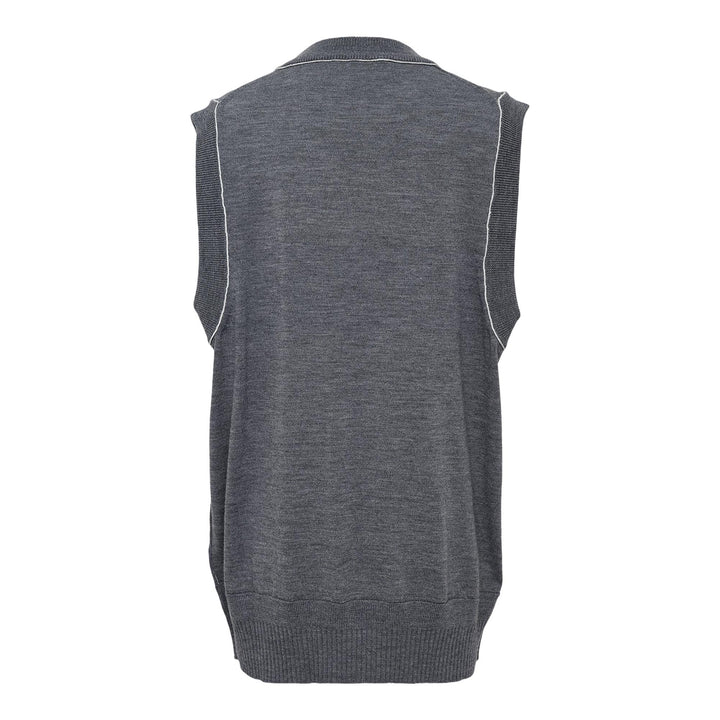 Club21 - SONIA CARRASCO - Knit Cut Collar Vest - VESTS - Grey