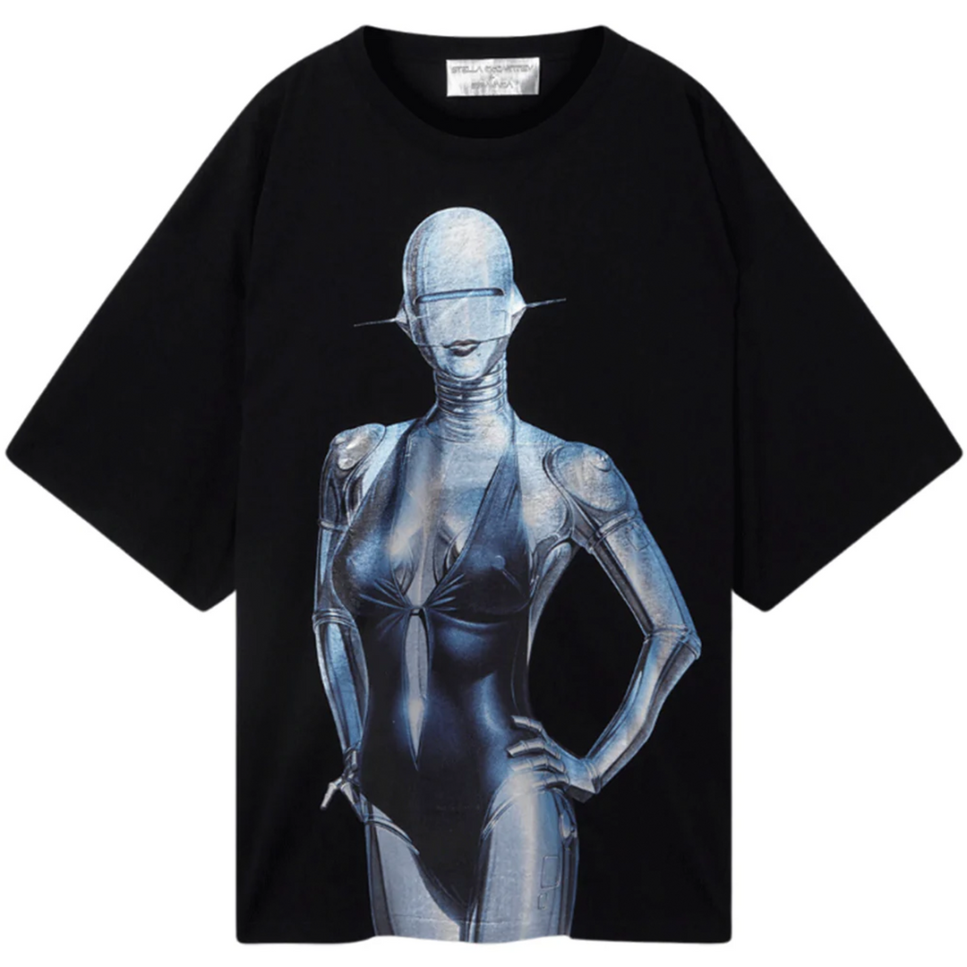 Stella McCartney + Sorayama 섹시 로봇 오버사이즈 오가닉 코튼 티셔츠