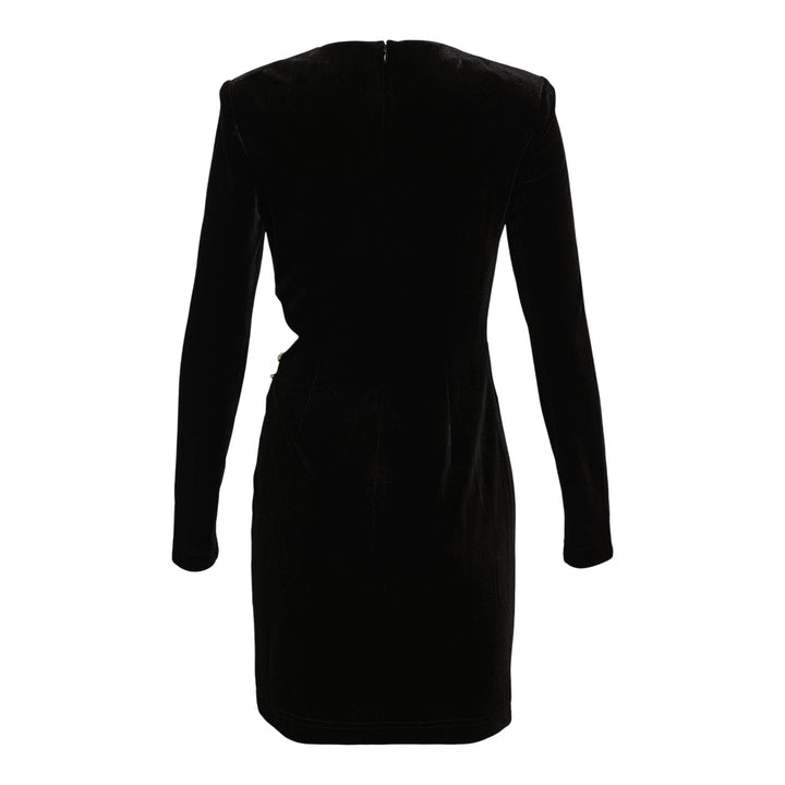 Club21 - Self-Portrait - Black Velvet Embellished Mini Dress - WOVEN DRESSES - Black