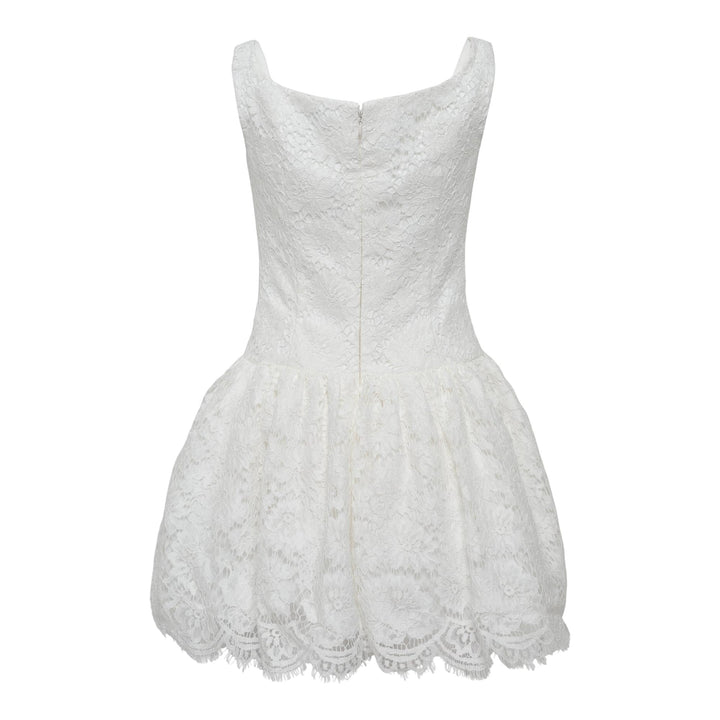 Club21 - Self-Portrait - White Floral Lace Mini Dress - WOVEN DRESSES - White