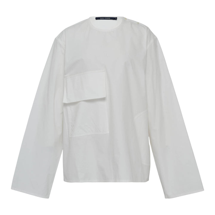 Club21 - Sofie D'Hoore - Long Sleeve Shirt With Big Pocket - BLOUSES - Off-White