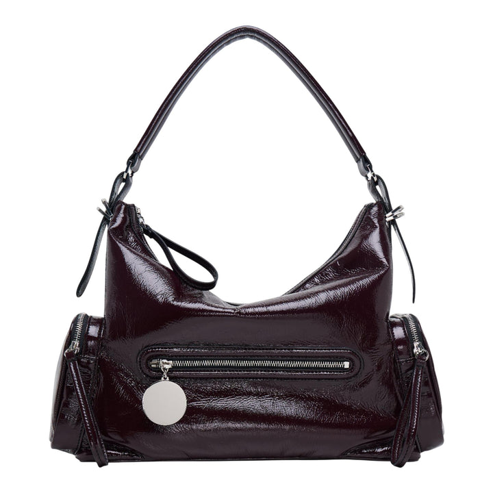 Club21 - Stella McCartney - Dartmoor Shoulder Bag Cracked - HANDBAGS - Maroon