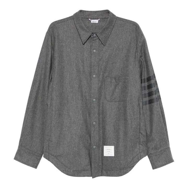 Club21 - Thom Browne - Flannel 4-Bar Shirt Jacket Men - BLOUSON - Grey