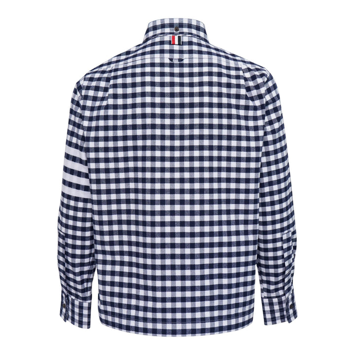 Club21 - Thom Browne - Gingham Check Flannel 4-Bar Utility Shirt Men - SHIRTS - Navy