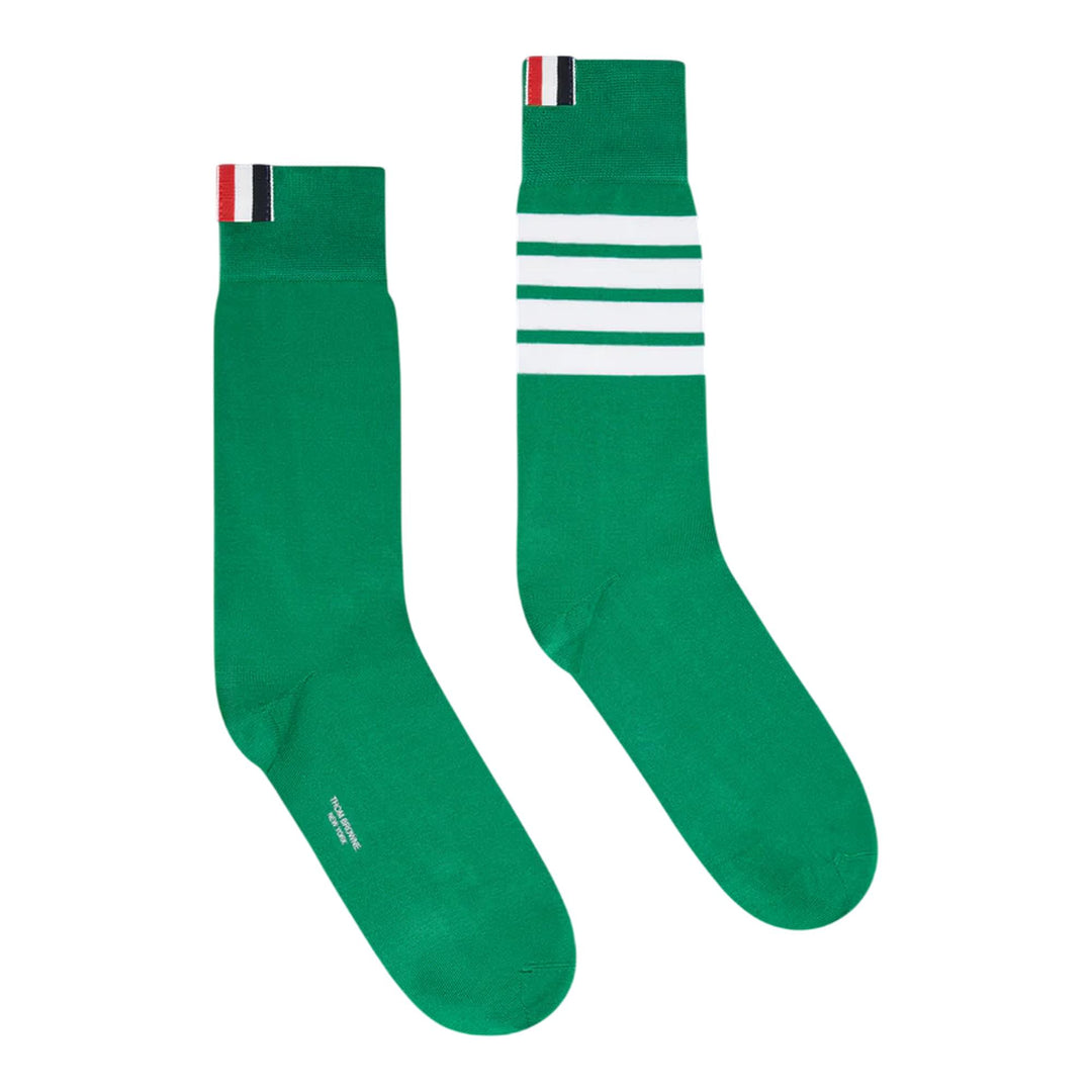 Club21 - Thom Browne - Lightweight Cotton 4-Bar Mid Calf Socks Women - SOCKS - Green