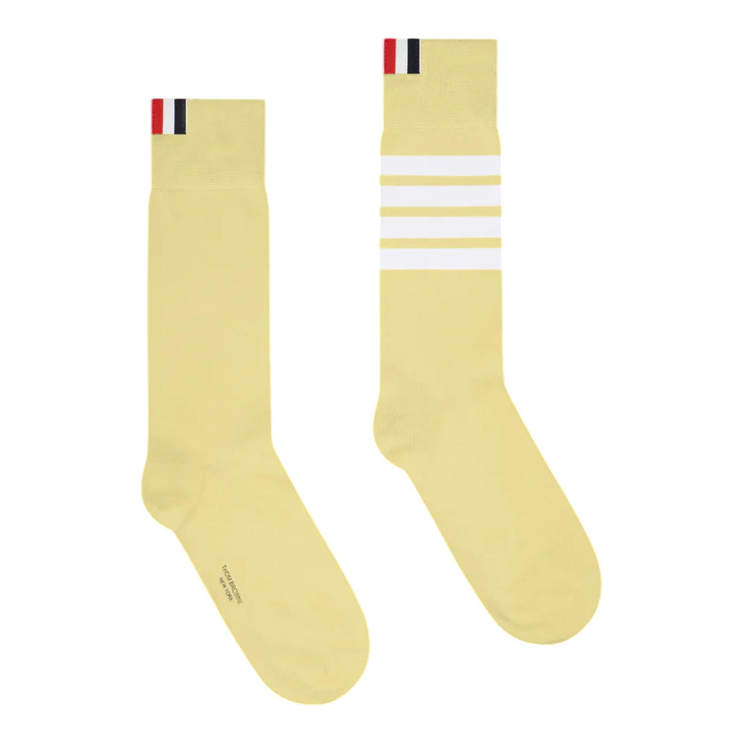 Club21 - Thom Browne - Lightweight Cotton 4-Bar Mid Calf Socks Women - SOCKS - Yellow