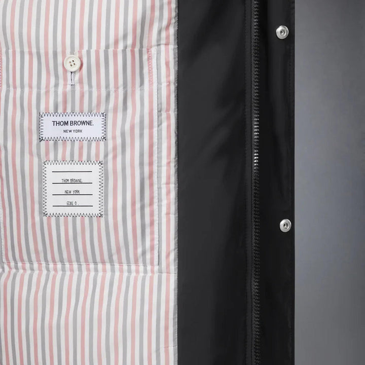 Club21 - Thom Browne - Poly Twill 4-Bar Down Filled Parka Men - COATS - Black