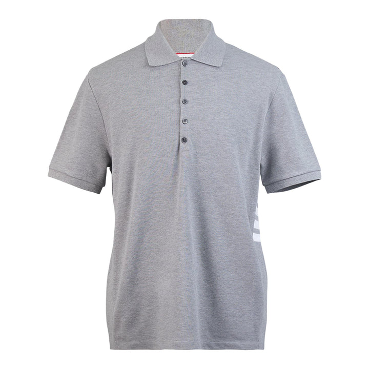 Club21 - Thom Browne - Short Sleeve Rib Cuff Polo - POLOS - Light Grey