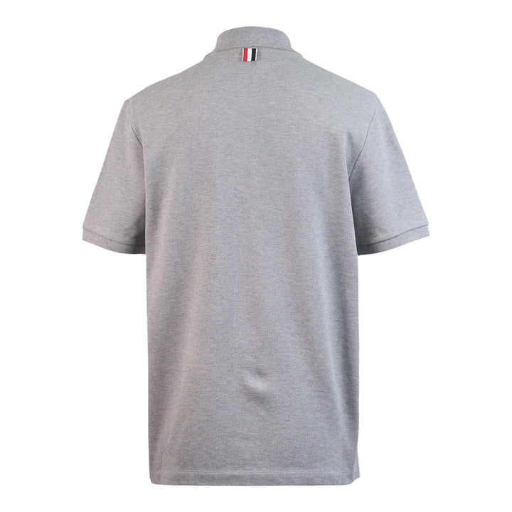 Club21 - Thom Browne - Short Sleeve Rib Cuff Polo - POLOS - Light Grey