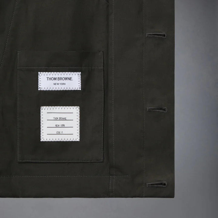 Club21 - Thom Browne - Waxed Tech Hooded Anorak Jacket Men - BLOUSON - Green