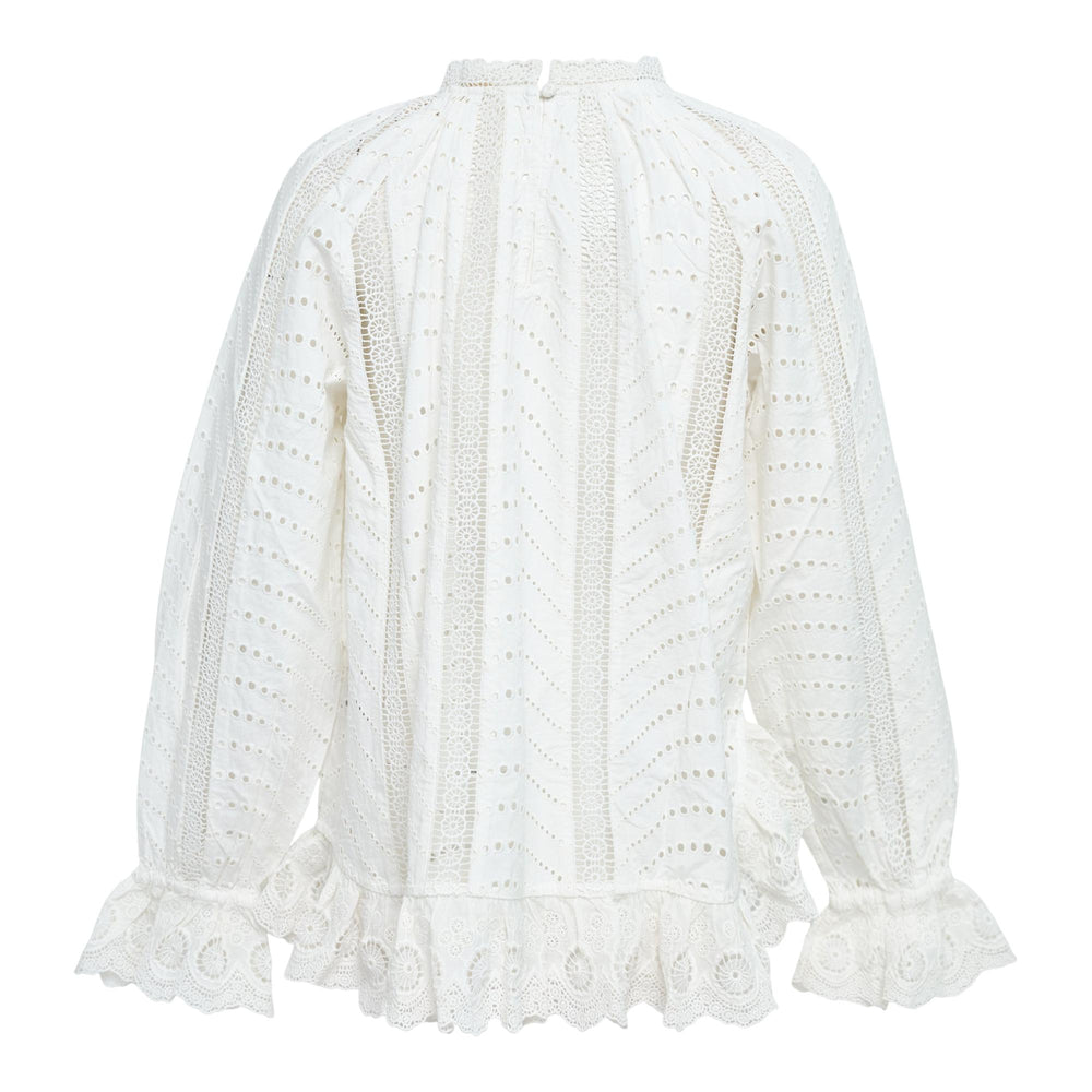 Club21 - Ulla Johnson - Marcella Asymmetrical Long Sleeve Blouse - BLOUSES - Ivory