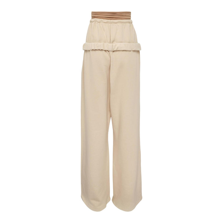 Club21 - We11done - Beige Womens Layered Rolled-Up Lounge Pants - SWEATPANTS - Beige
