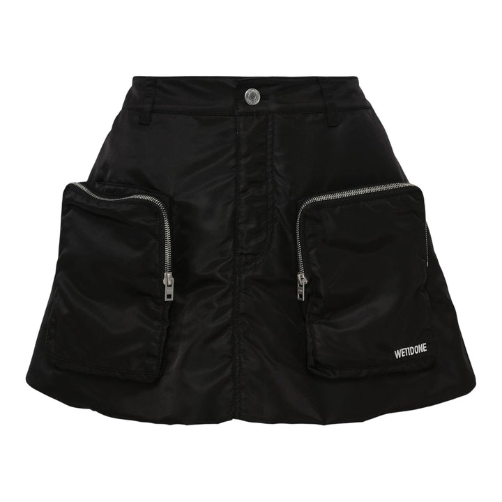 Club21 - We11done - Black Womens Nylon Cargo Mini Skirt - SKIRTS - Black