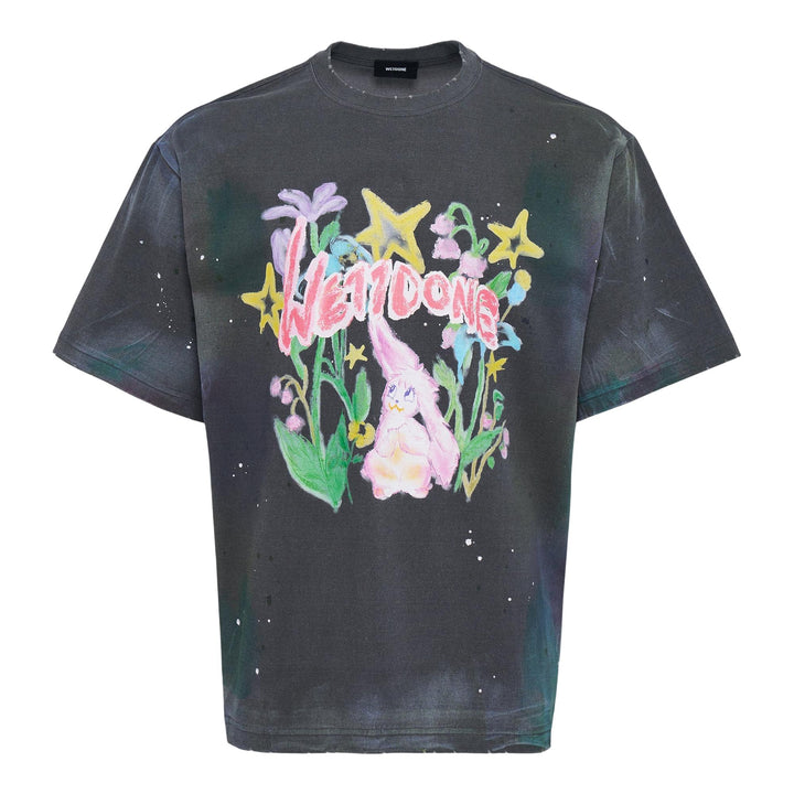 Club21 - We11done - Charcoal Dirty Painting T-Shirt - TEES - Charcoal