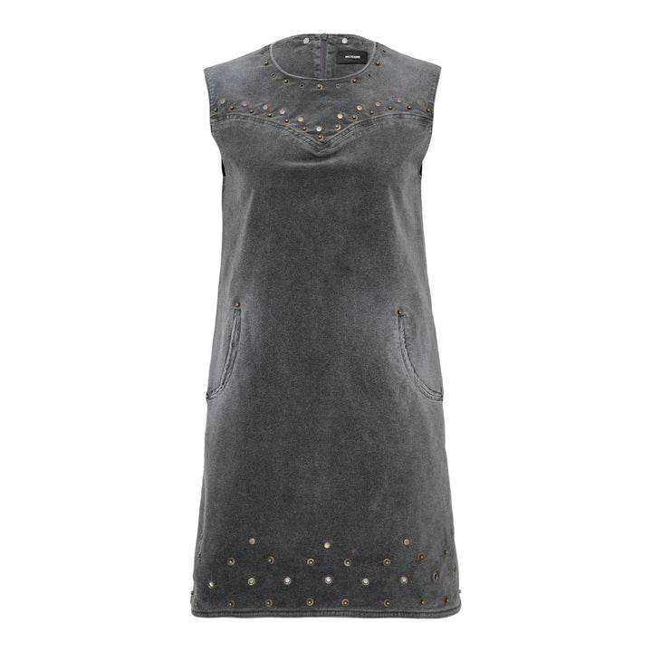 Club21 - We11done - Charcoal Womens Washed Velvet Mini Dress - WOVEN DRESSES - Charcoal
