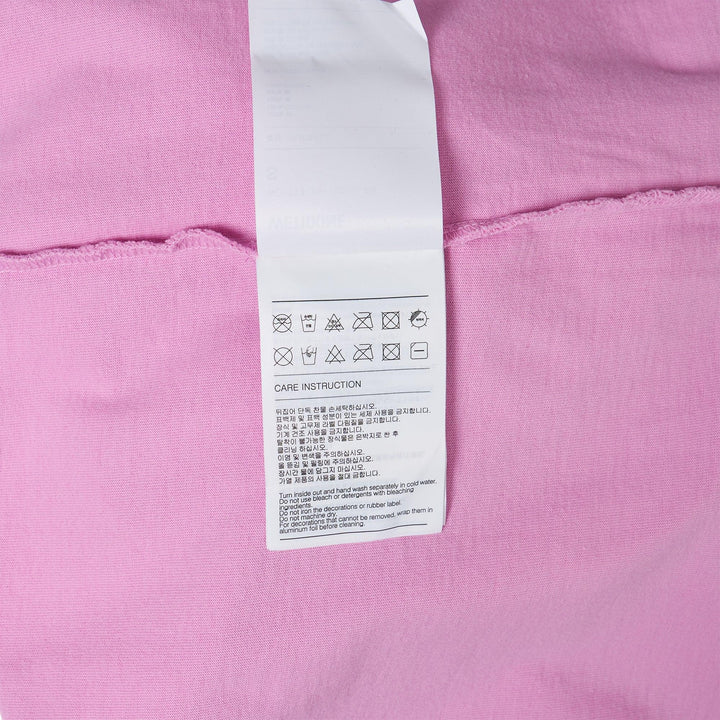 Club21 - We11done - Pink Paper Note Grunge T-Shirt - TEES - Pink