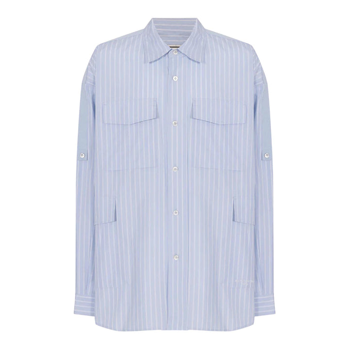 Club21 - Wooyoungmi - Oversized Shirt With Grograin Detail - SHIRTS - Blue
