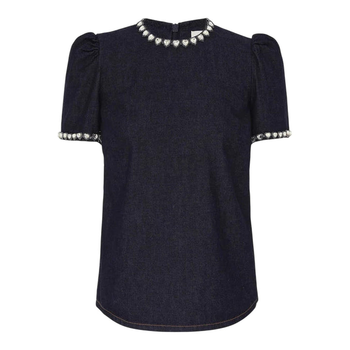 Club21 - ZIMMERMANN - Embellished Denim Top - DENIM TOPS - Dark Blue