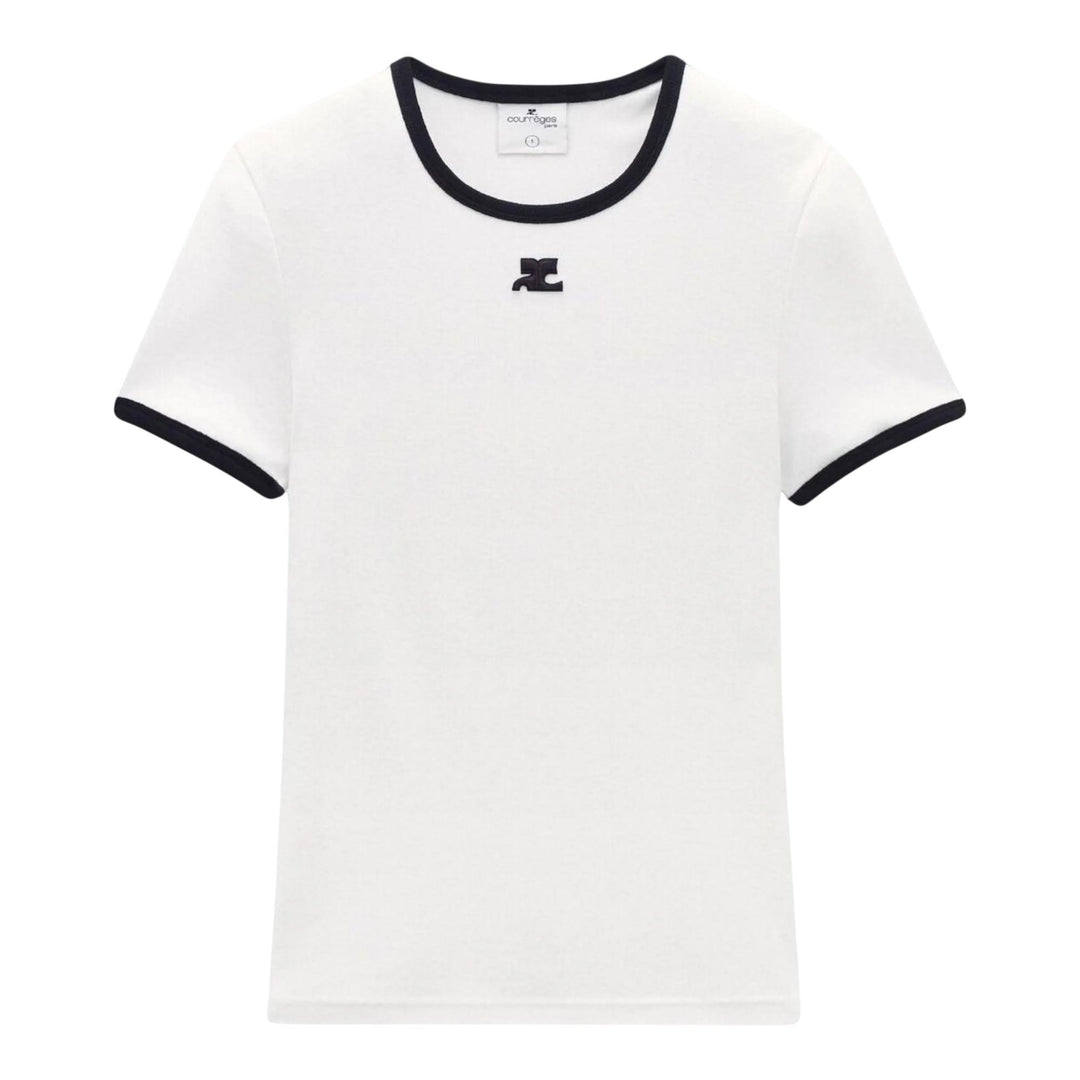 Club21 - courreges - Signature Contrast T-Shirt - TEES - White