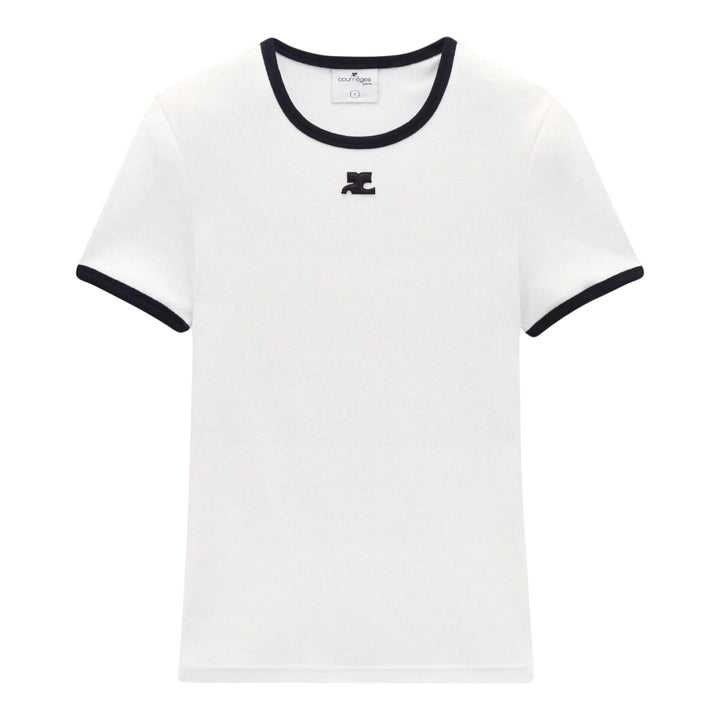 Club21 - courreges - Signature Contrast T-Shirt - TEES - White