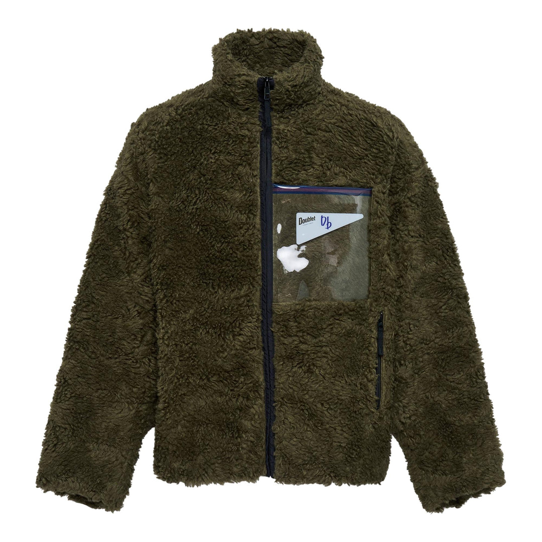 Club21 - doublet - Hemp Faux Fur Zip-Up Jacket - BLOUSON - Khaki